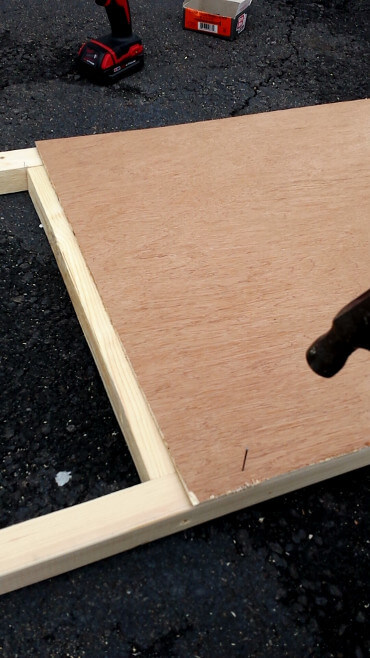 Attaching plywood to frame